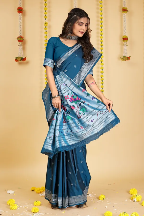 Rama_Green_Paithani_Silk_Saree_Crafted_with_Perfection_With_Blouse_Piece_Attached